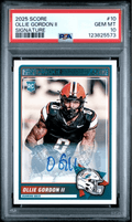 Graded 2025 Panini Score Ollie Gordon II #10 Signature Rookie RC Football Card PSA 10 Gem Mint