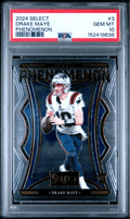 Graded 2024 Panini Select Drake Maye #3 Phenomenon Rookie RC Football Card PSA 10 Gem Mint