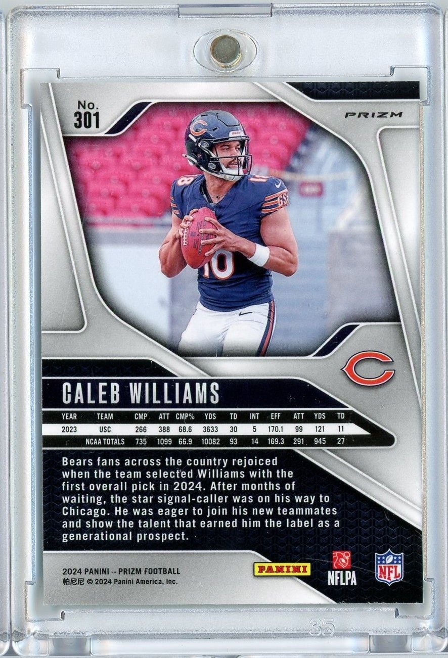2024 Panini Prizm Caleb Williams #301 Green Prizm Rookie RC Football Card
