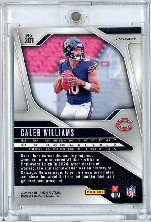 2024 Panini Prizm Caleb Williams #301 Green Prizm Rookie RC Football Card