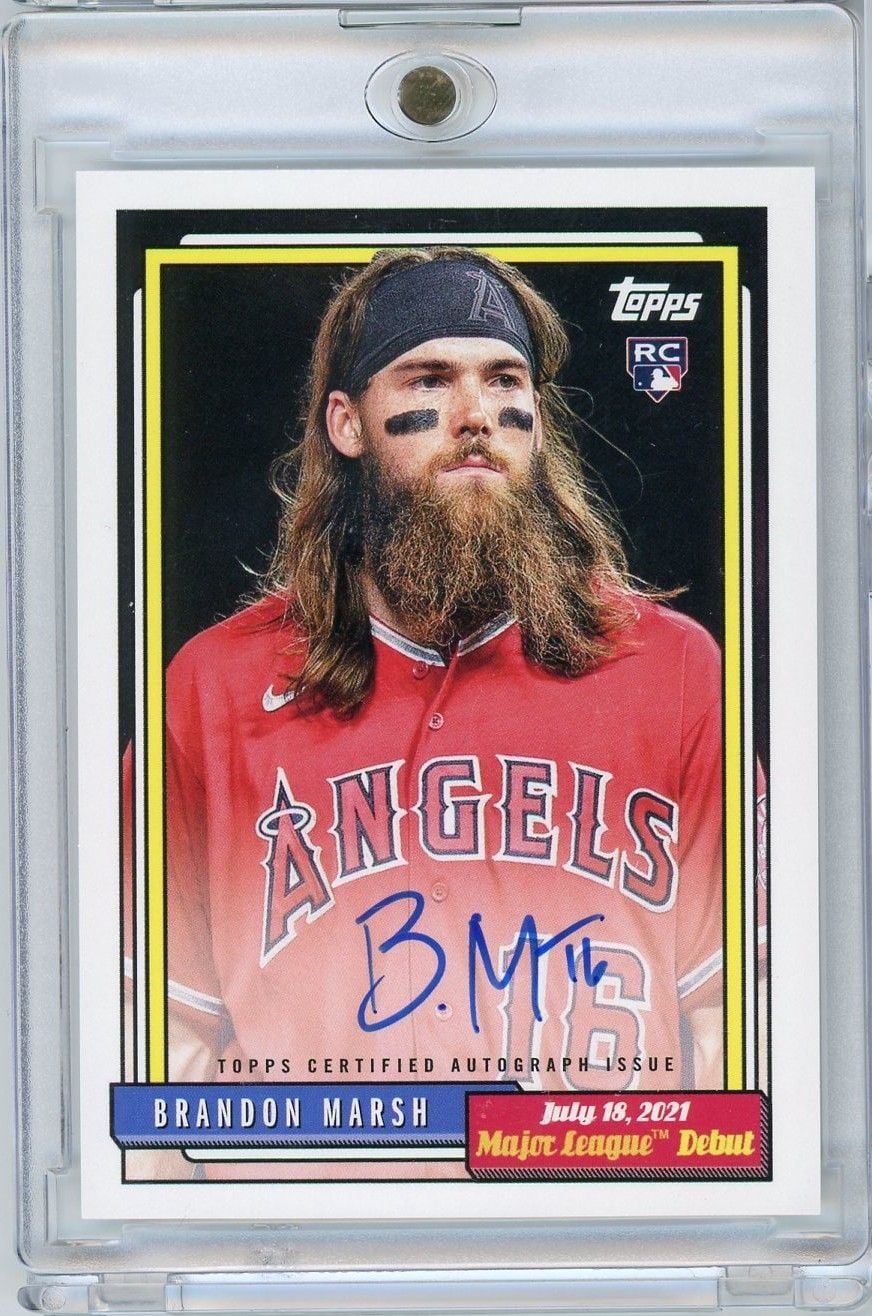 2022 Topps Archives Baseball Brandon Marsh #72DB-BM Auto Rookie RC Baseball Card
