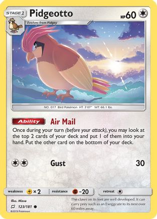 Pidgeotto 123/181 - SM  Team Up