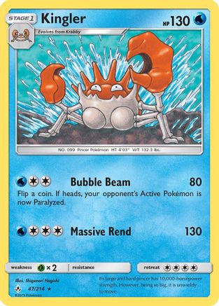 Kingler 047/214 - SM  Unbroken Bonds