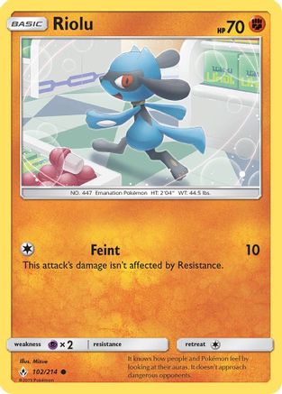 Riolu 102/214 - SM  Unbroken Bonds