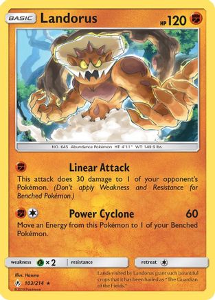 Landorus 103/214 - SM  Unbroken Bonds Holofoil