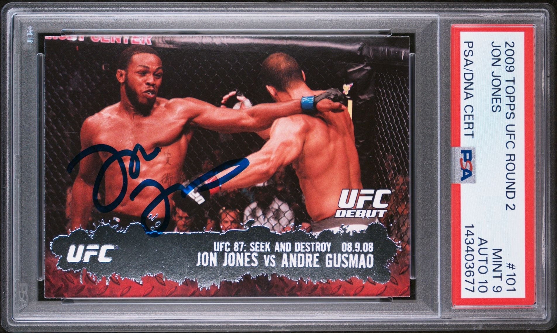 Jon Jones Signed 2009 Topps UFC Seek and Destroy Rookie – PSA 9 AUTO 10
