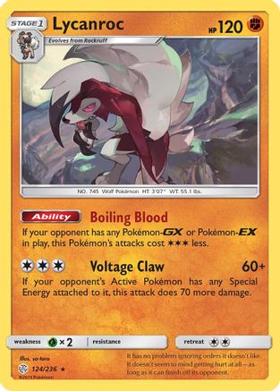 Lycanroc 124/236 - SM  Cosmic Eclipse Holofoil