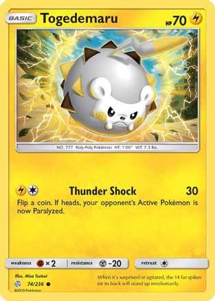 Togedemaru 074/236 - SM  Cosmic Eclipse Reverse Holofoil