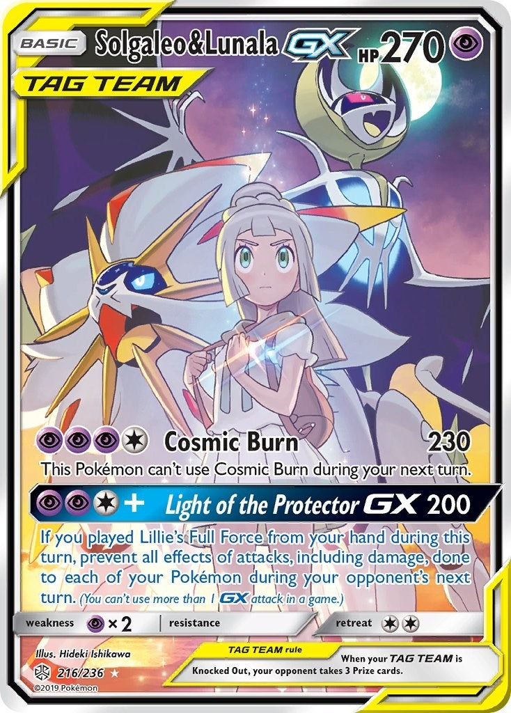Solgaleo & Lunala GX (Full Art) (216/236) (SM - Cosmic Eclipse)