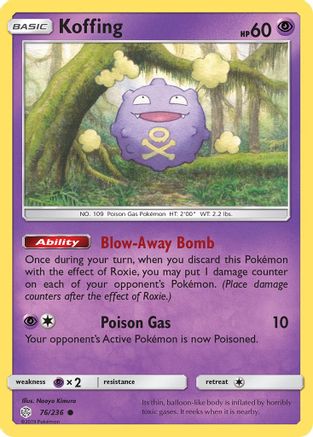 Koffing 076/236 - SM  Cosmic Eclipse Reverse Holofoil