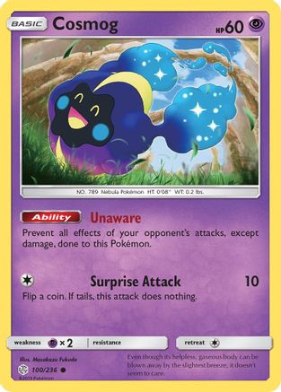 Cosmog 100/236 - SM  Cosmic Eclipse Reverse Holofoil