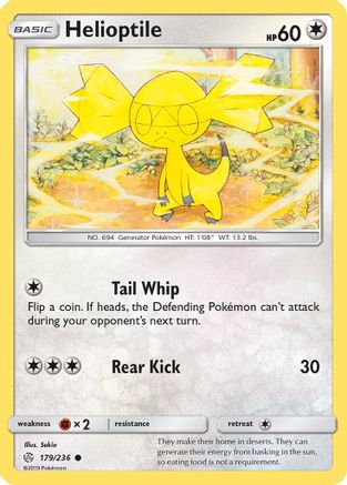 Helioptile 179/236 - SM  Cosmic Eclipse Reverse Holofoil