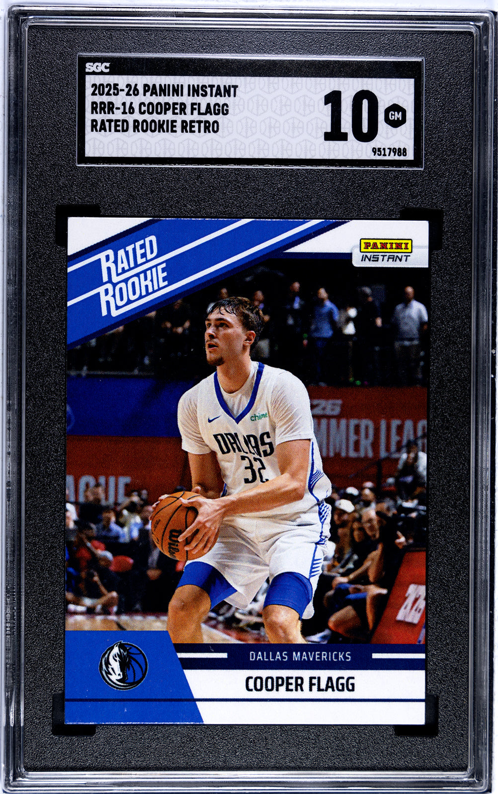 Graded 2025 Panini Instant Cooper Flagg #RRR16 Rated Rookie Retro Rookie RC Basketball Card SGC 10 Gem Mint