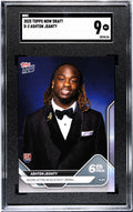 Graded 2025 Topps Now Ashton Jeanty #D2 Record Setting RB Selected 6th Overall Rookie RC Football Card SGC 9 Mint