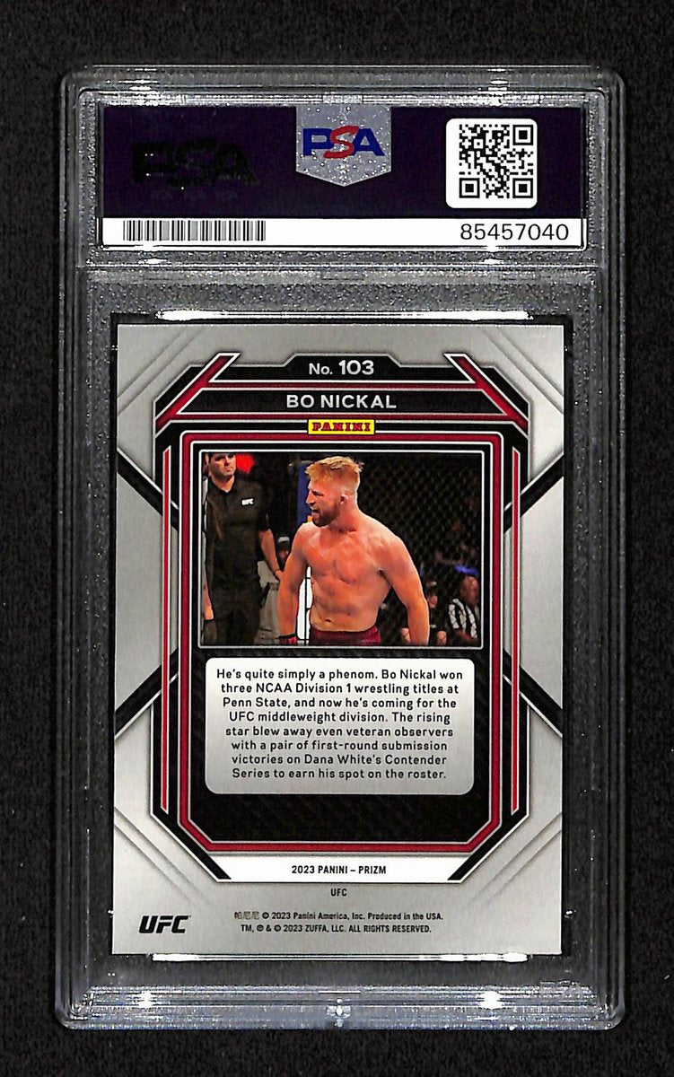 Bo Nickal Signed/Auto 2023 UFC Panini Prizm Rookie RC Card #103 PSA/DNA 195142