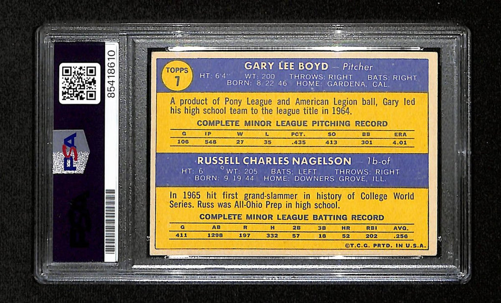 Gary Boyd/Russ Nagleson Signed/Auto 1970 Topps RC Card #7 Indians PSA/DNA 194788