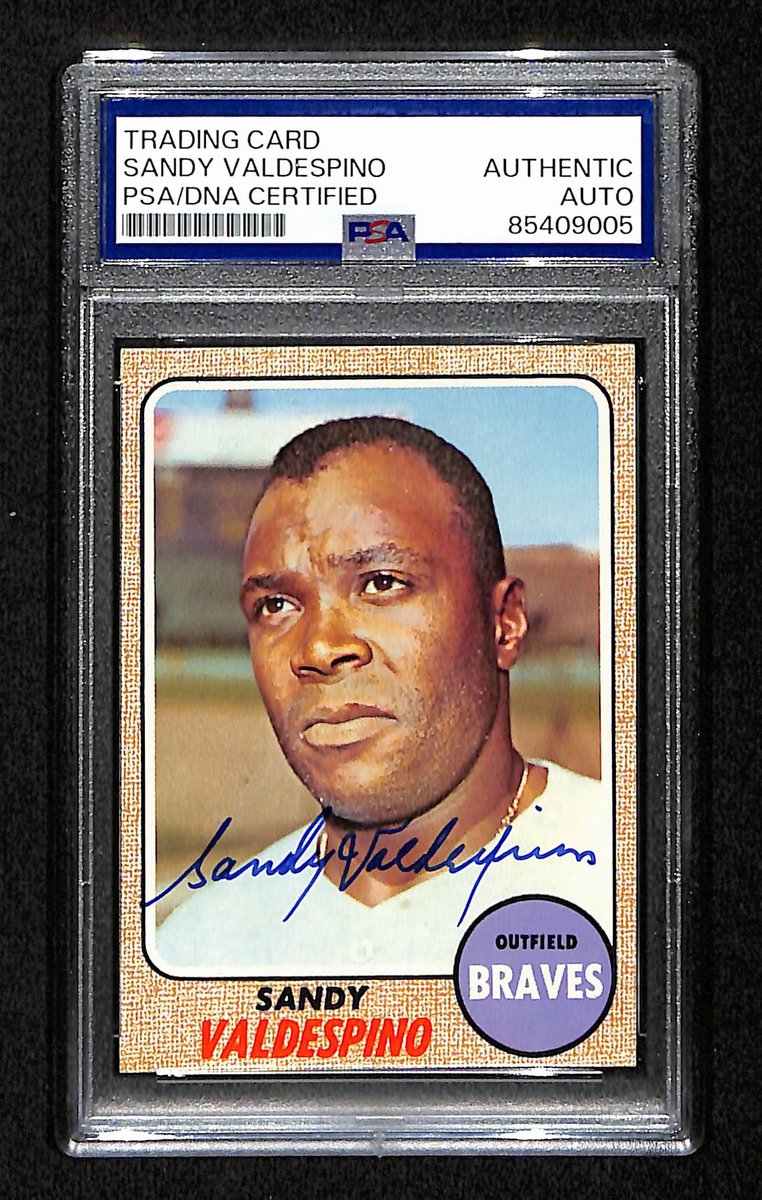 Sandy Valdespino Signed/Autographed 1968 Topps Card #304 Braves PSA/DNA 195193