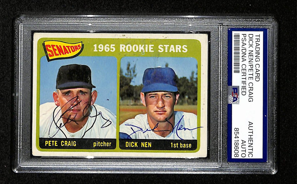 Pete Craig/Dick Nen Signed/Auto 1965 Topps RC Card #466 Senators PSA/DNA 195197
