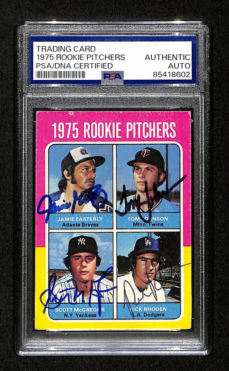Easterly/Johnson/McGregor/Rhoden Signed 1975 Topps RC Card #618 PSA/DNA 195200