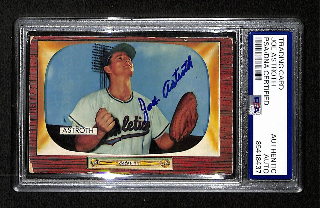Joe Astroth Signed/Auto 1955 Bowman Card #119 KC Athletics PSA/DNA 194824
