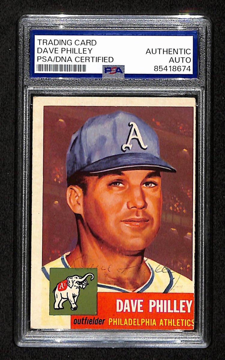 Dave Philley Signed 1953 Topps Card #64 Philadelphia Athletics PSA/DNA 194841