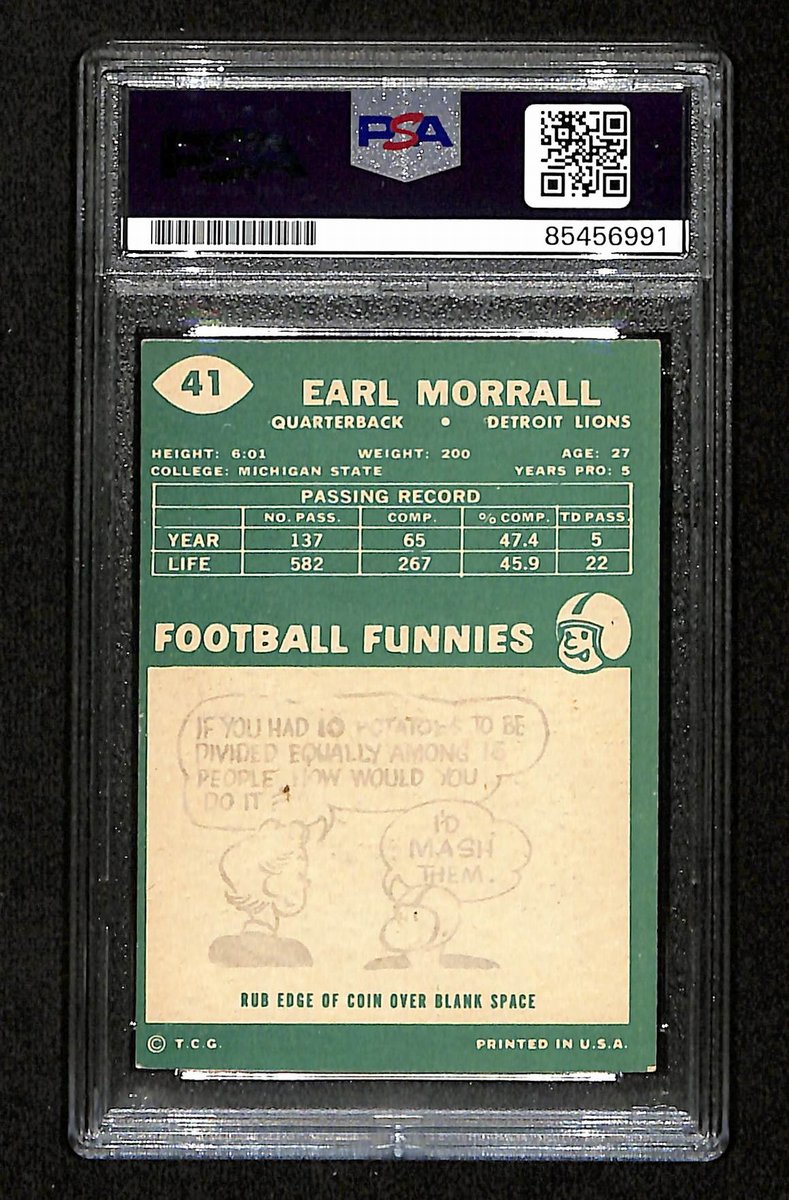Earl Morgan Signed/Autographed 1960 Topps Card #41 Detroit Lions PSA/DNA 195046
