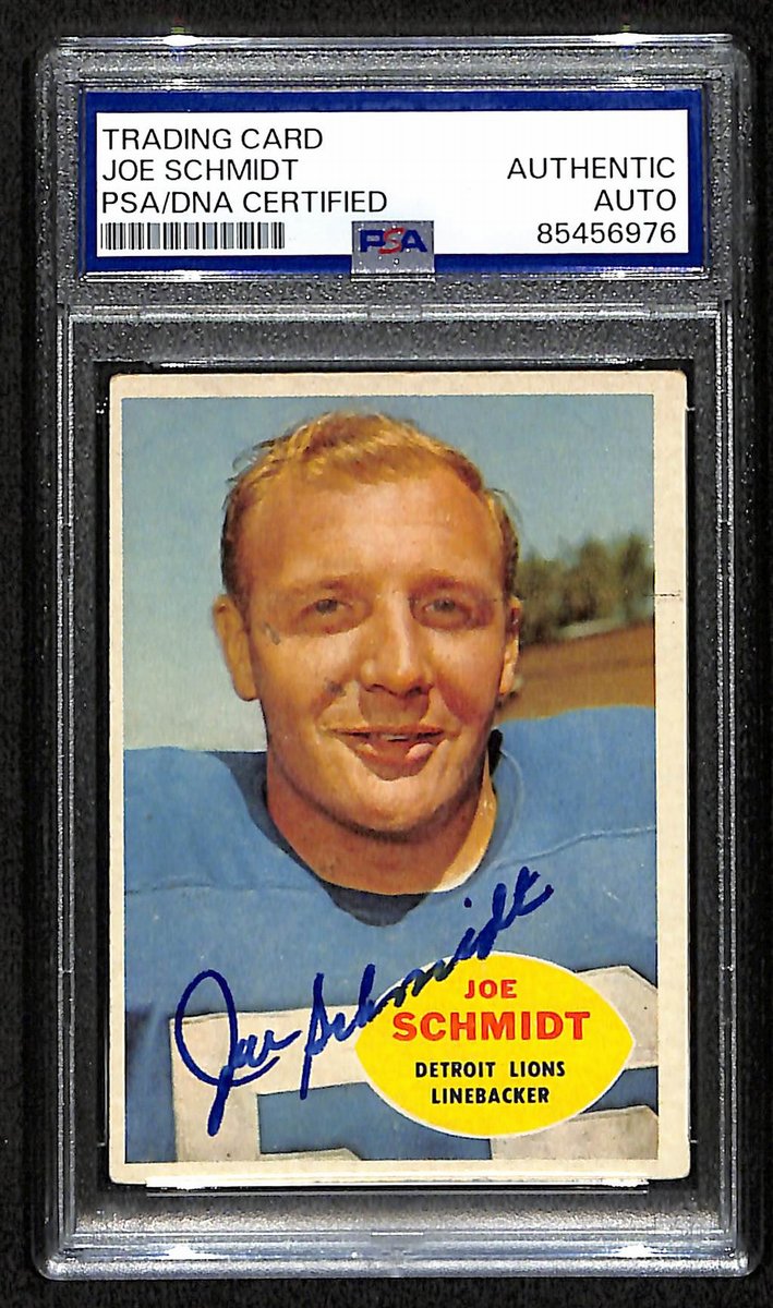 Joe Schmidt HOF Signed/Auto 1960 Topps Card #46 Detroit Lions PSA/DNA 195049