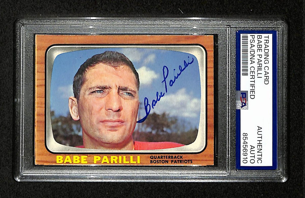Babe Parilli Signed/Auto 1966 Topps Card #12 Boston Patriots PSA/DNA 195088