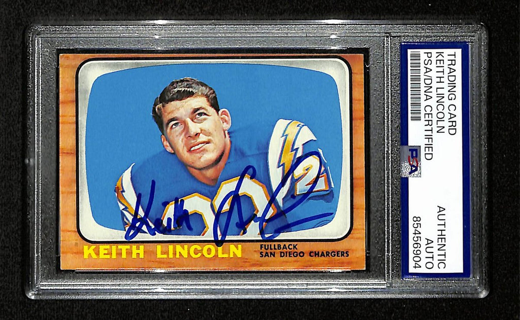 Keith Lincoln Signed/Auto 1966 Topps Card #127 San Diego Chargers PSA/DNA 195090