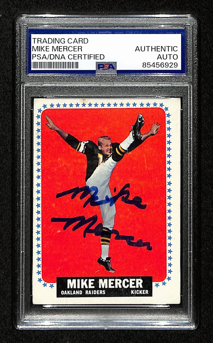 Mike Mercer Signed/Auto 1964 Topps Card #114540 Oakland Raiders PSA/DNA 195097