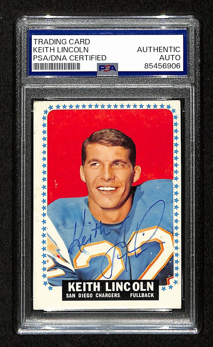Keith Lincoln Signed/Auto 1964 Topps Card #164 San Diego Chargers PSA/DNA 195099