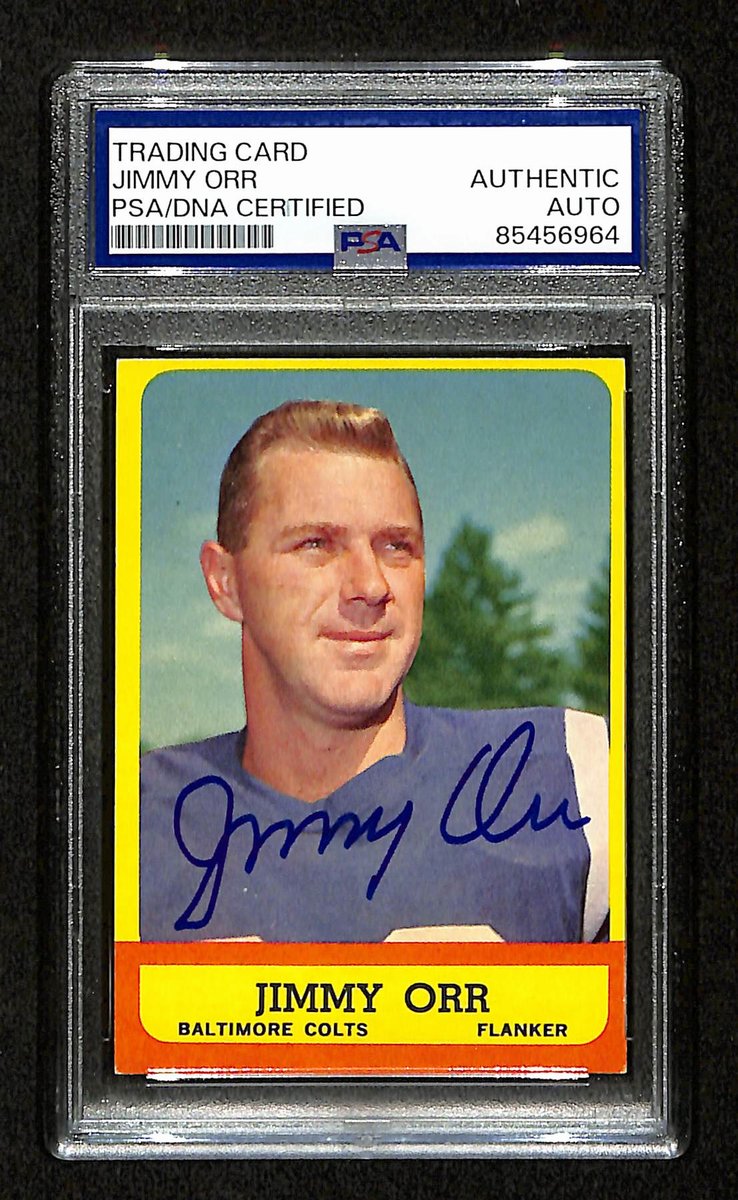Jimmy Orr Signed/Autographed 1963 Topps Card #3 Baltimore Colts PSA/DNA 195107