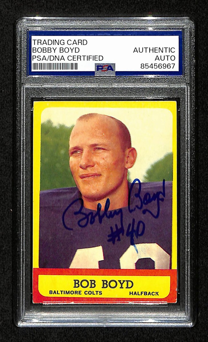 Bob Boyd Signed/Autographed 1963 Topps Card #11 Baltimore Colts PSA/DNA 195115