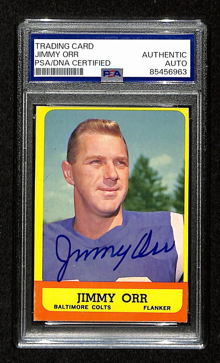 Jimmy Orr Signed/Autographed 1963 Topps Card #3 Baltimore Colts PSA/DNA 195116