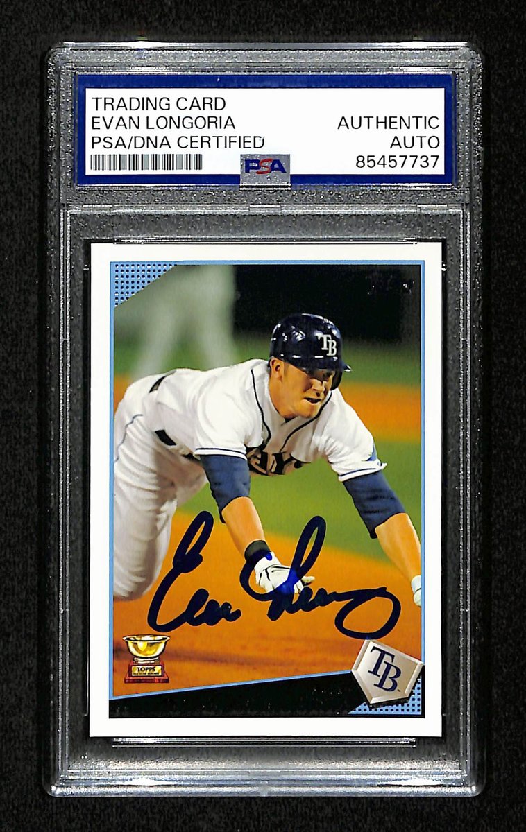 Evan Longoria Signed/Auto 2009 Topps RC Card #160 Tampa Bay Rays PSA/DNA 194801
