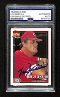 Lou Piniella Signed/Auto 1991 Topps Card #669 Cincinnati Reds PSA/DNA 194807