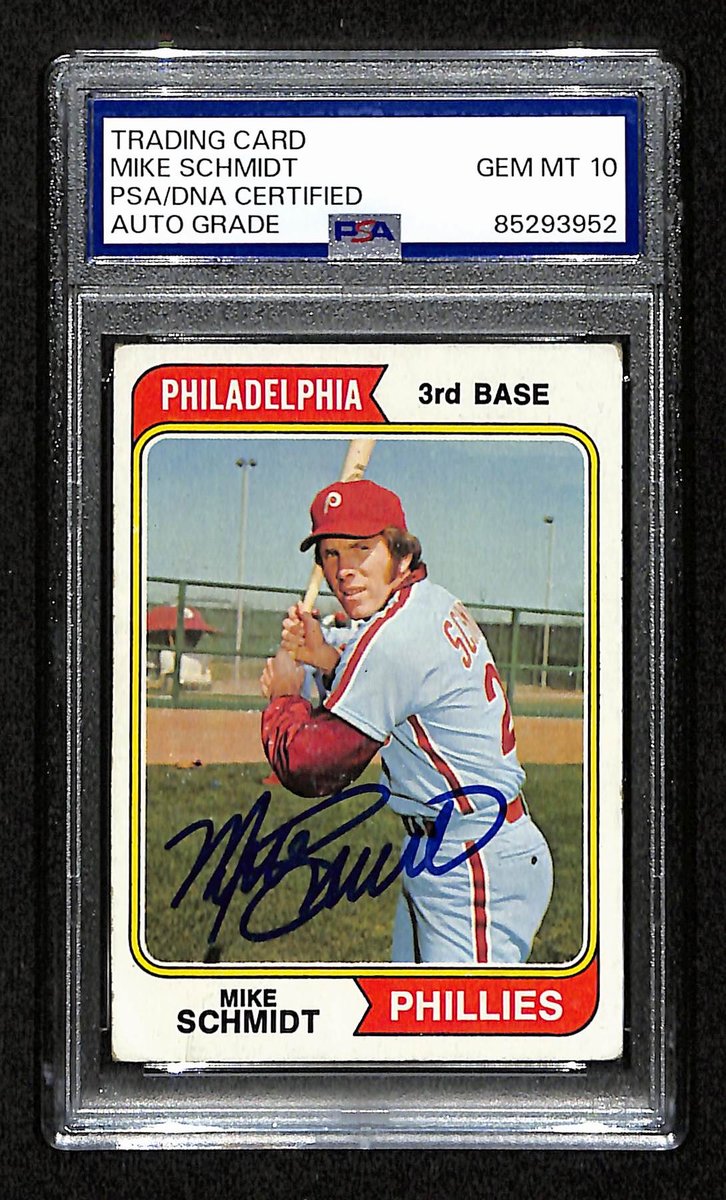 1974 Topps Mike Schmidt Phillies Card #283 Signed PSA/DNA GEM MINT 10 194899