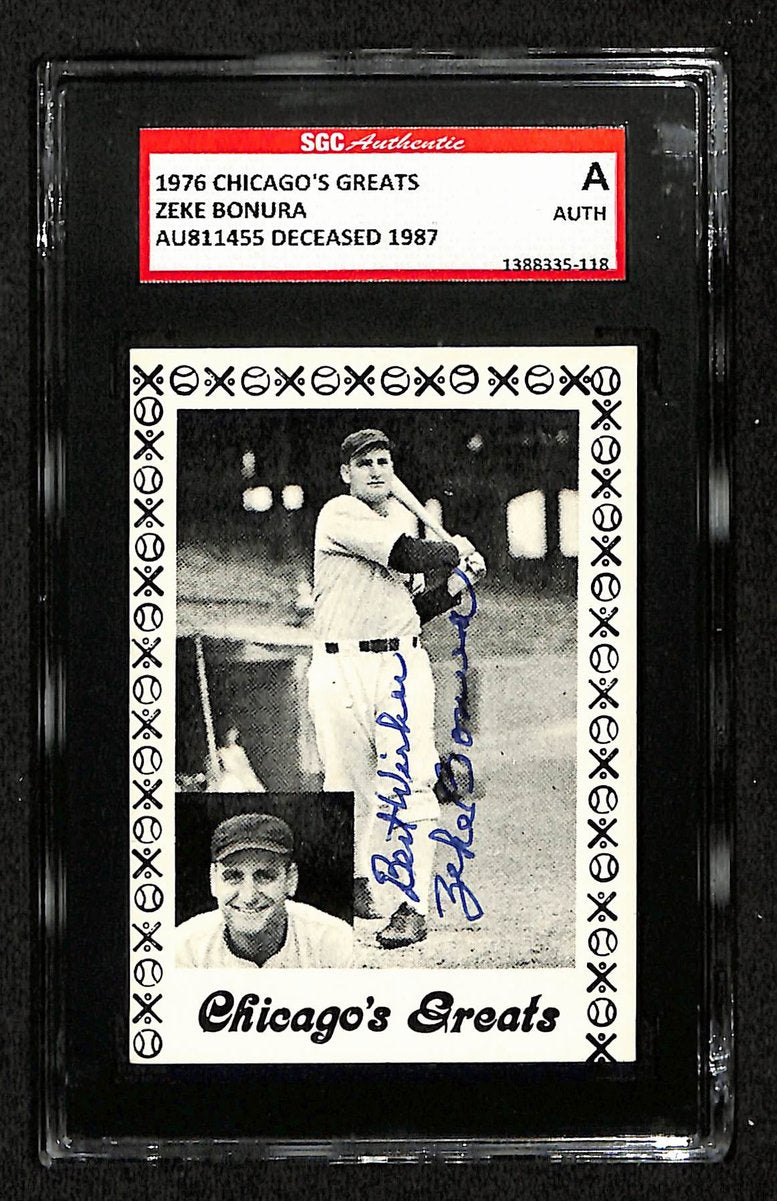 Zeke Bonura Signed/Auto 1976 Chicago's Greats Card Chicago White Sox SGC 195963