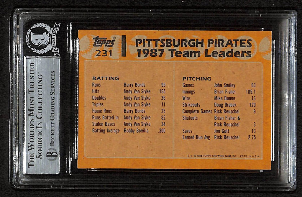Bobby Bonilla Signed/Auto 1988 Topps Card #231 Pirates BAS/Beckett 197130