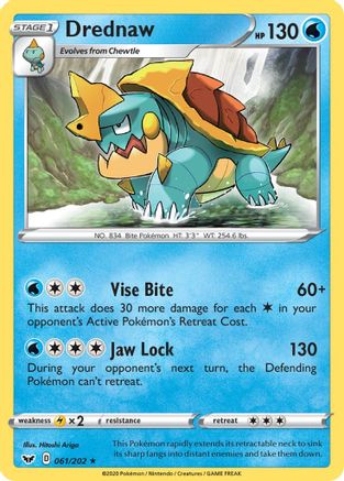 Drednaw 061/202 - SWSH01 Sword & Shield Base Set Reverse Holofoil