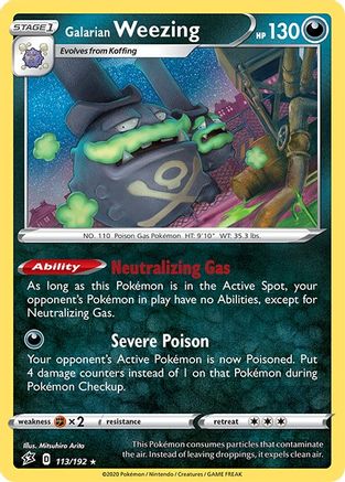 Galarian Weezing 113/192 - SWSH02 Rebel Clash Holofoil