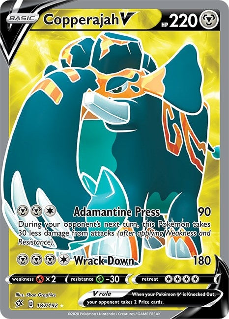 Copperajah V (Full Art) (187/192) (SWSH02: Rebel Clash)