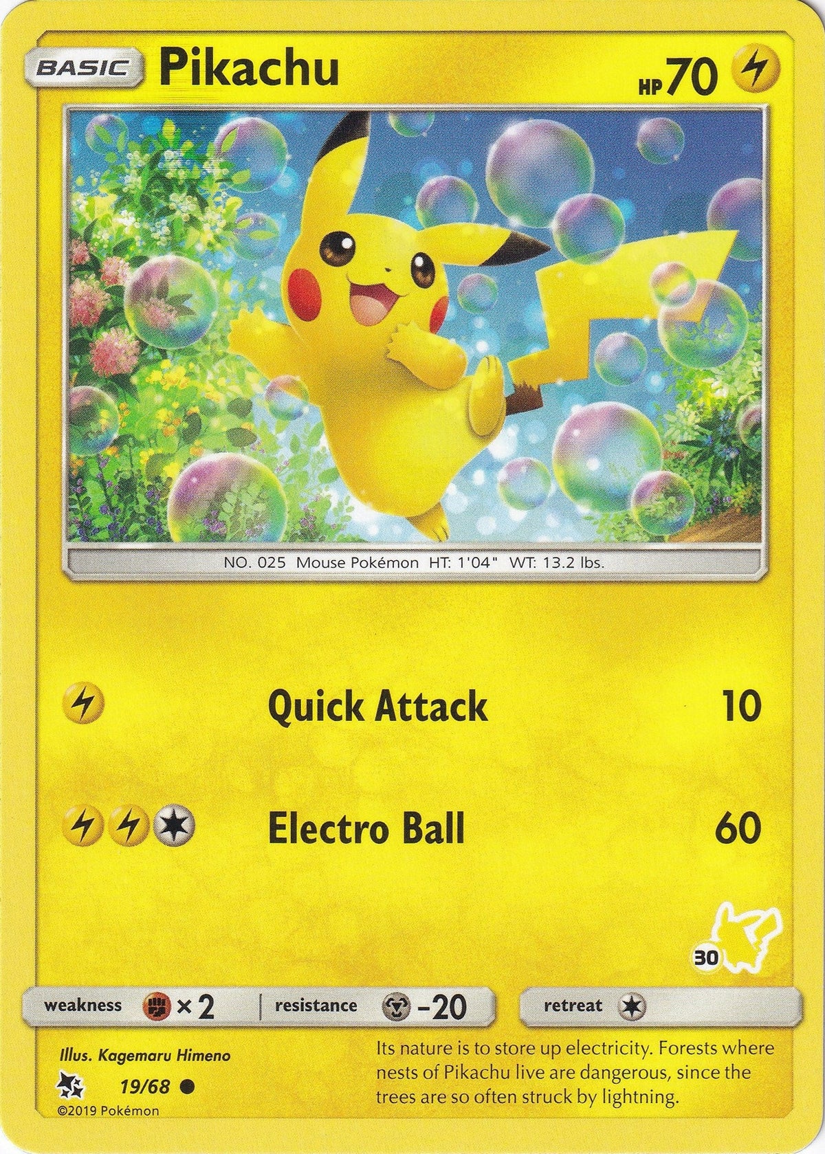 Pikachu - 19/68 (#30 Pikachu Stamped) (019/068) (Battle Academy) (BTA)