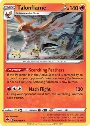 Talonflame 032/189 - SWSH03 Darkness Ablaze