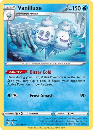 Vanilluxe 047/189 - SWSH03 Darkness Ablaze