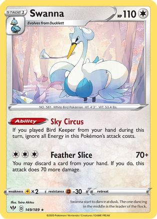 Swanna 149/189 - SWSH03 Darkness Ablaze