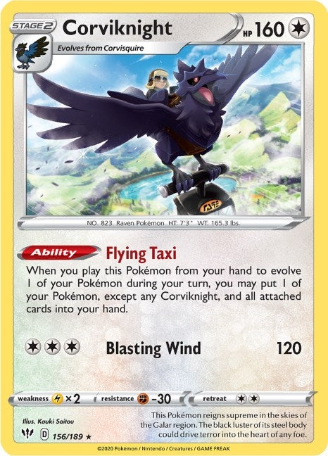 Corviknight (156/189) (SWSH03: Darkness Ablaze) (SWSH03)