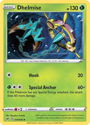 Dhelmise 019/185 - SWSH04 Vivid Voltage Reverse Holofoil