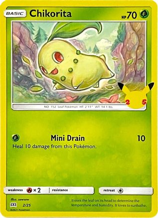 Chikorita 002/25 - McDonalds 25th Anniversary Promos
