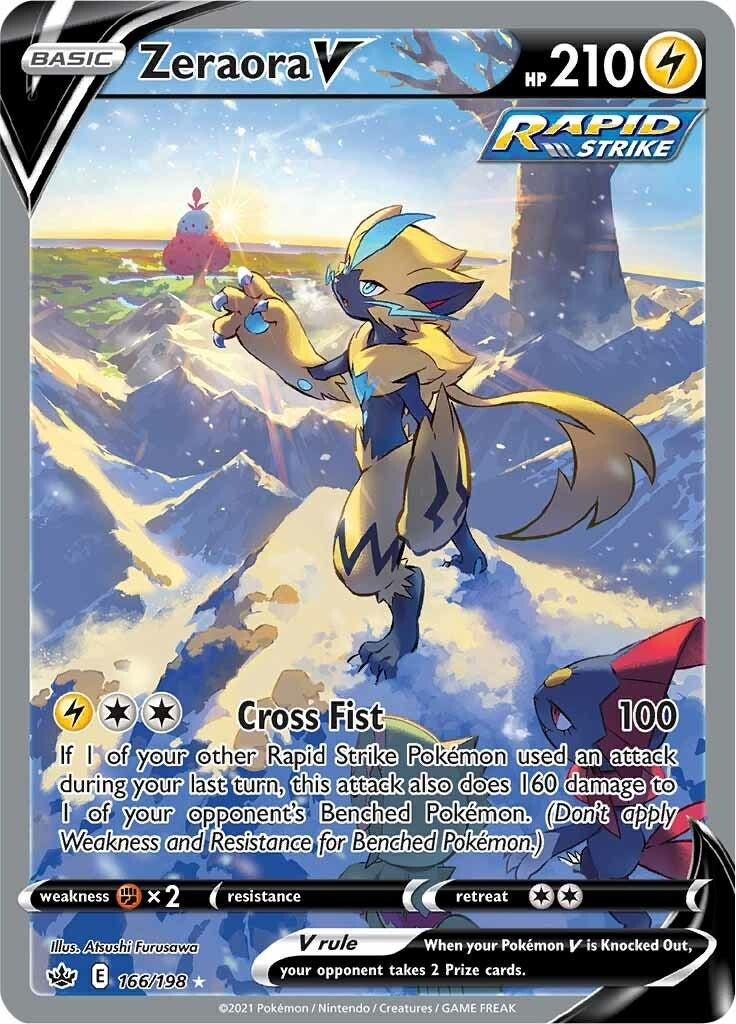 Zeraora V (Alternate Full Art) (166/198) (SWSH06: Chilling Reign)